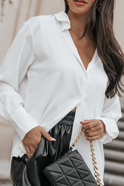 Muse by Magnolia Silky Button Down Shirt - Magnolia Boutique