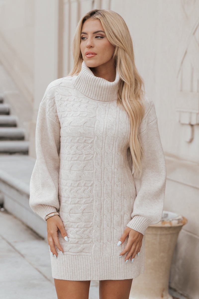 Muse by Magnolia Turtleneck Cable Knit Dress