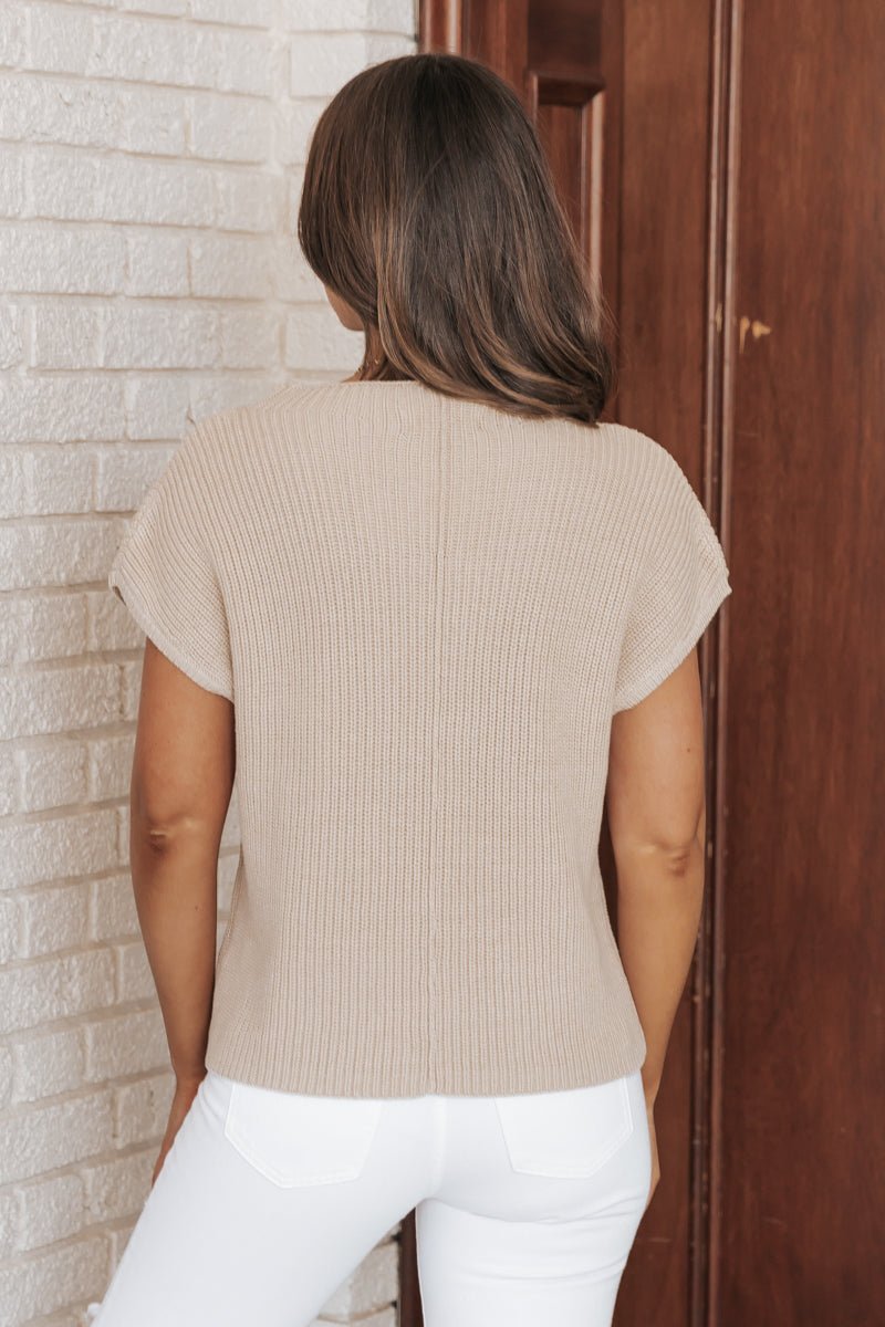 Natural Cotton Mock Neck Sweater - Magnolia Boutique