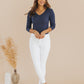 Navy Long Sleeve V Neck Ribbed Sweater - FINAL SALE - Magnolia Boutique