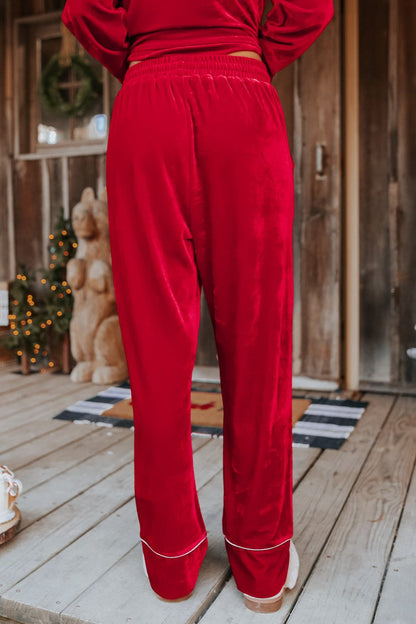 North Pole Burgundy Velvet Pajama Set - FINAL SALE - Magnolia Boutique