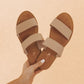 Nude Double Strap Flat Sandals - FINAL SALE - Magnolia Boutique