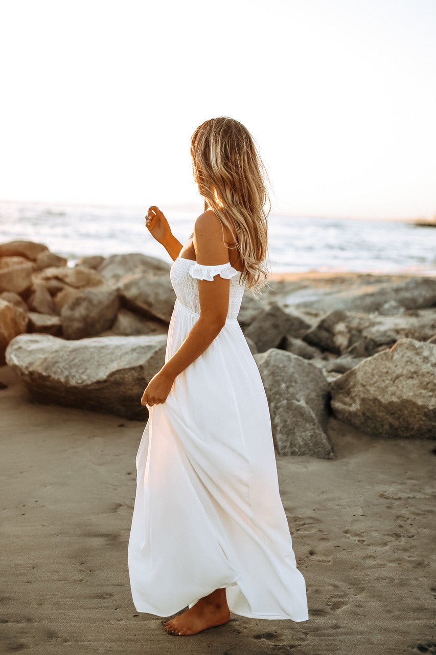 White Off Shoulder Maxi Dress – iwearmystyle