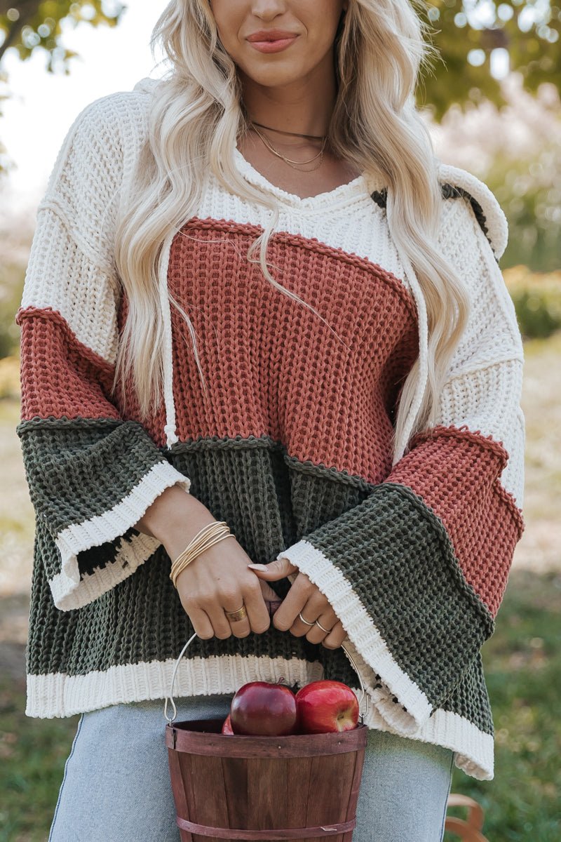 Olive Color Block Chenille Pullover Sweater | Magnolia Boutique