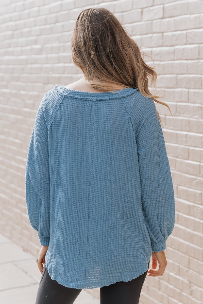 Blue on sale knitted top