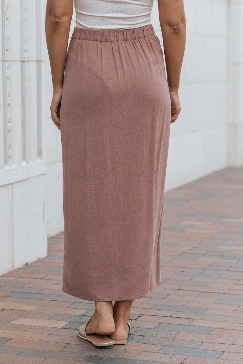 Pale Mauve Wrap Midi Skirt | Pre Order - Magnolia Boutique