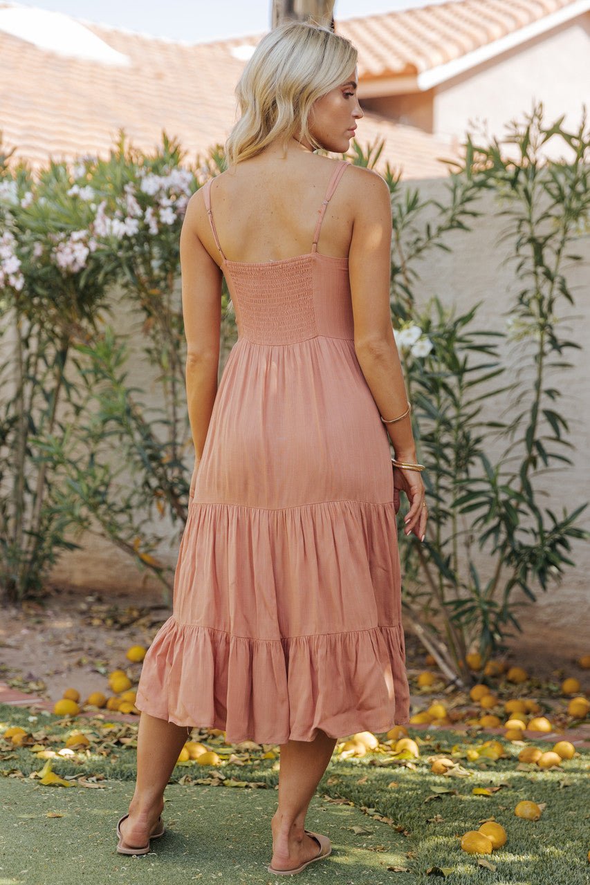 Papaya Sleeveless Tiered Midi Dress - FINAL SALE - Magnolia Boutique