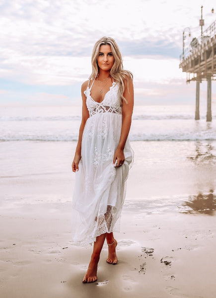 white lace beach dresses
