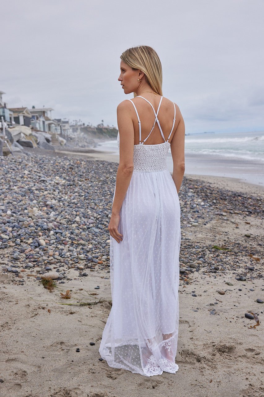 Paradise Island Scalloped White Lace Maxi Dress - Magnolia Boutique