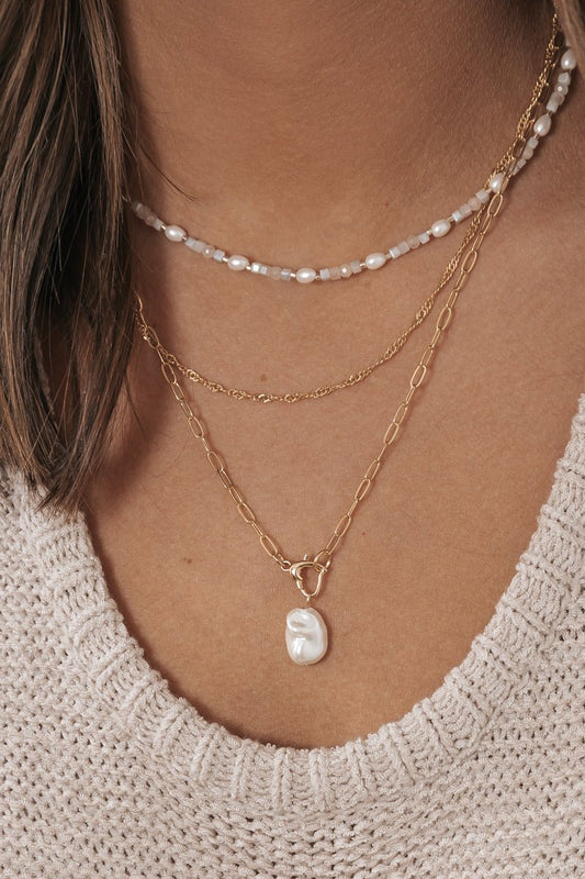 Pearl Three Layered Necklace - Magnolia Boutique