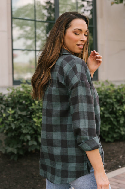 Pine Boyfriend Flannel Shirt - Magnolia Boutique