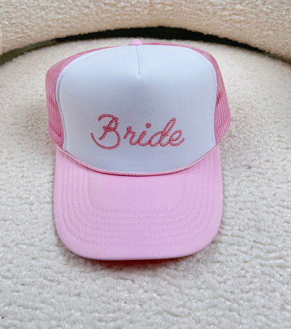 Pink Bridal Western Trucker Hat - Magnolia Boutique