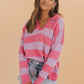Pink Lilac Long Sleeve Striped Sweater - FINAL SALE - Magnolia Boutique