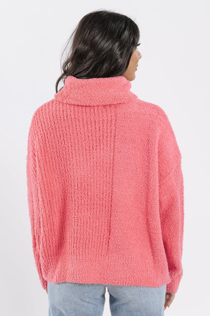 Pink Long Sleeve Turtleneck Sweater - Magnolia Boutique