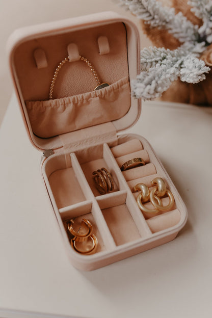 Portable Pink Leather Jewelry Box - Magnolia Boutique