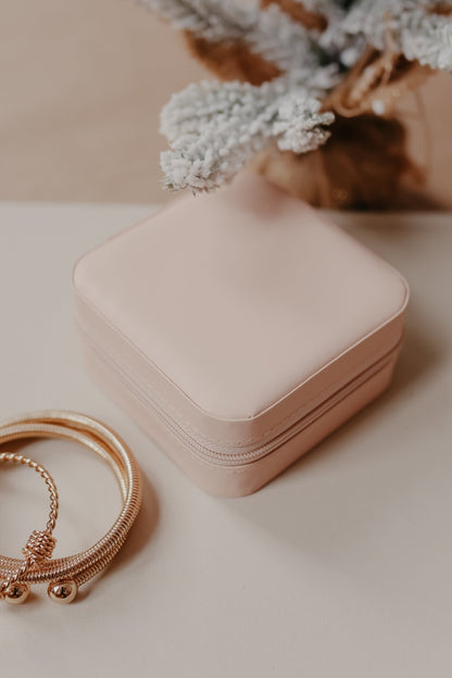 Portable Pink Leather Jewelry Box - Magnolia Boutique