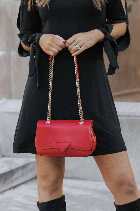 Red Colette Smooth Vegan Leather Crossbody - Magnolia Boutique