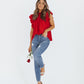 Red Ruffle Sleeve Pleated Blouse - FINAL SALE - Magnolia Boutique