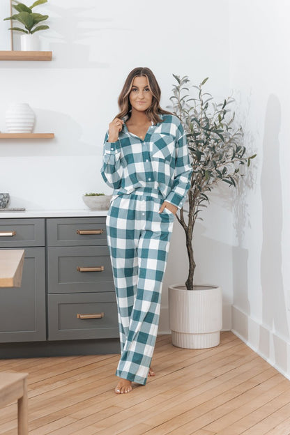 Rest Easy Green Plaid PJ Set - Magnolia Boutique