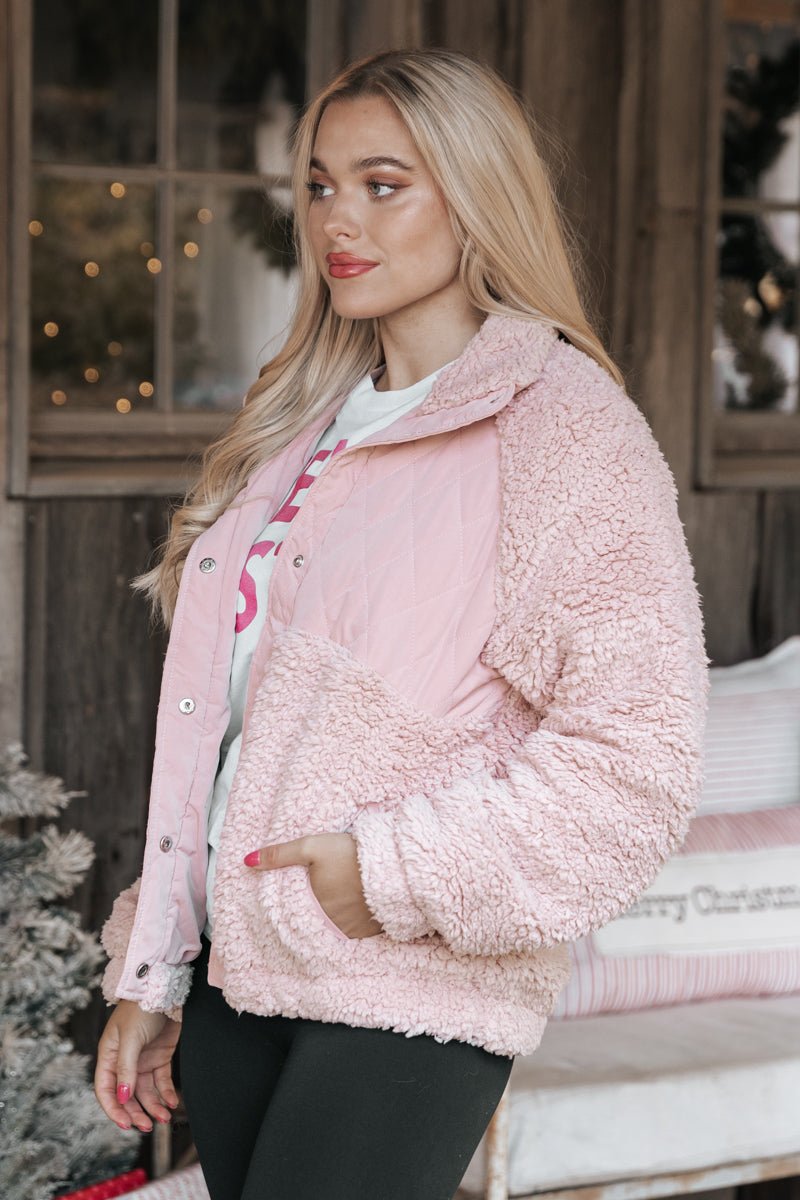 Rose Faux Fur Hybrid Jacket | Magnolia Boutique