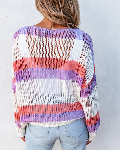 Roxie Striped Pullover Sweater - Magnolia Boutique