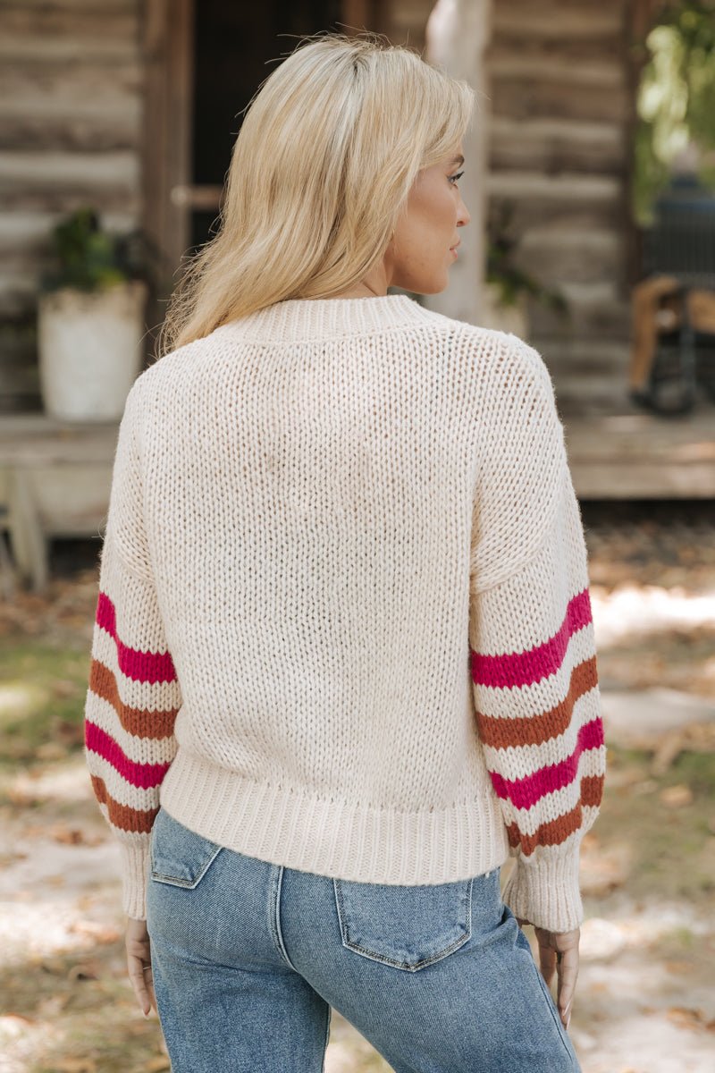 Ruby Striped Rib Knit Sweater Cardigan - Magnolia Boutique