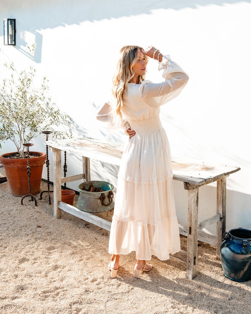 Ivory Boho Chic Maxi Dresses