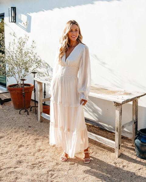 Ivory Boho Chic Maxi Dresses