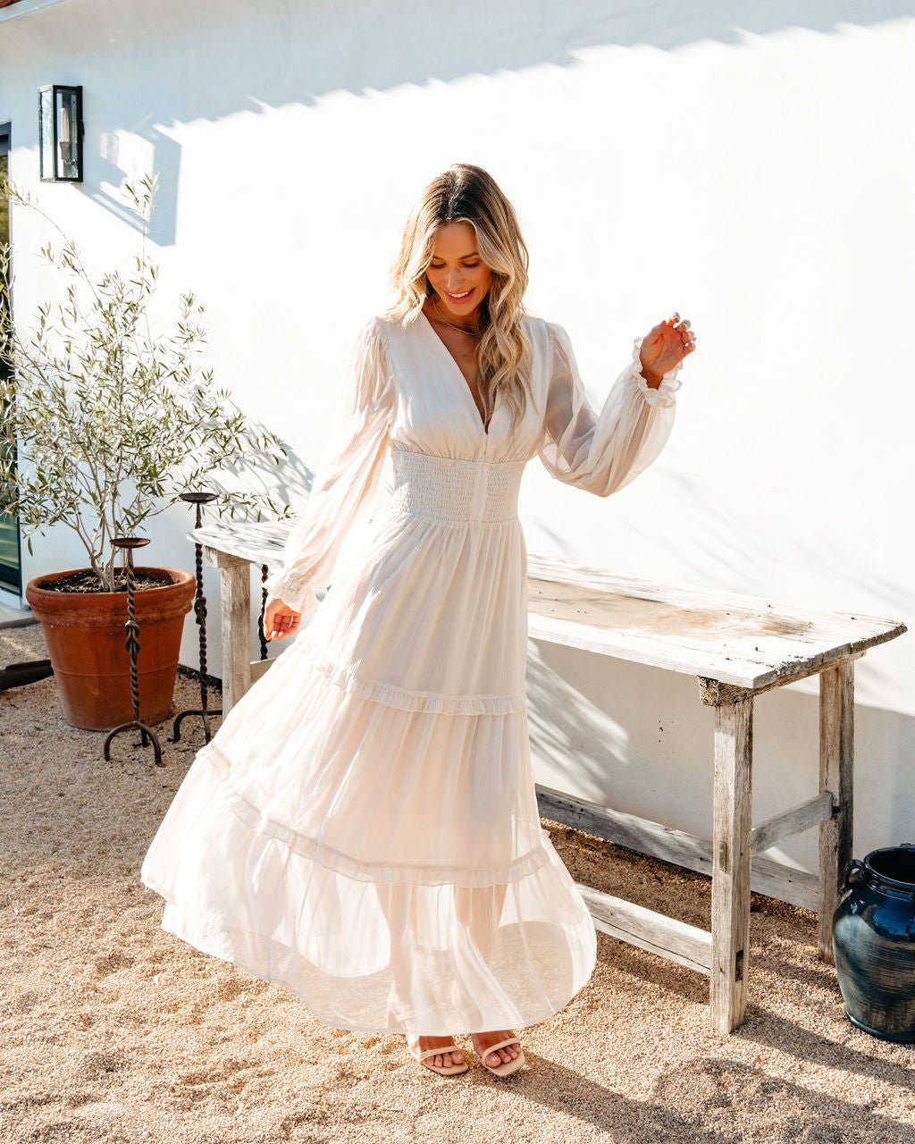 Salty Kisses Ivory Tiered Maxi Dress - Magnolia Boutique