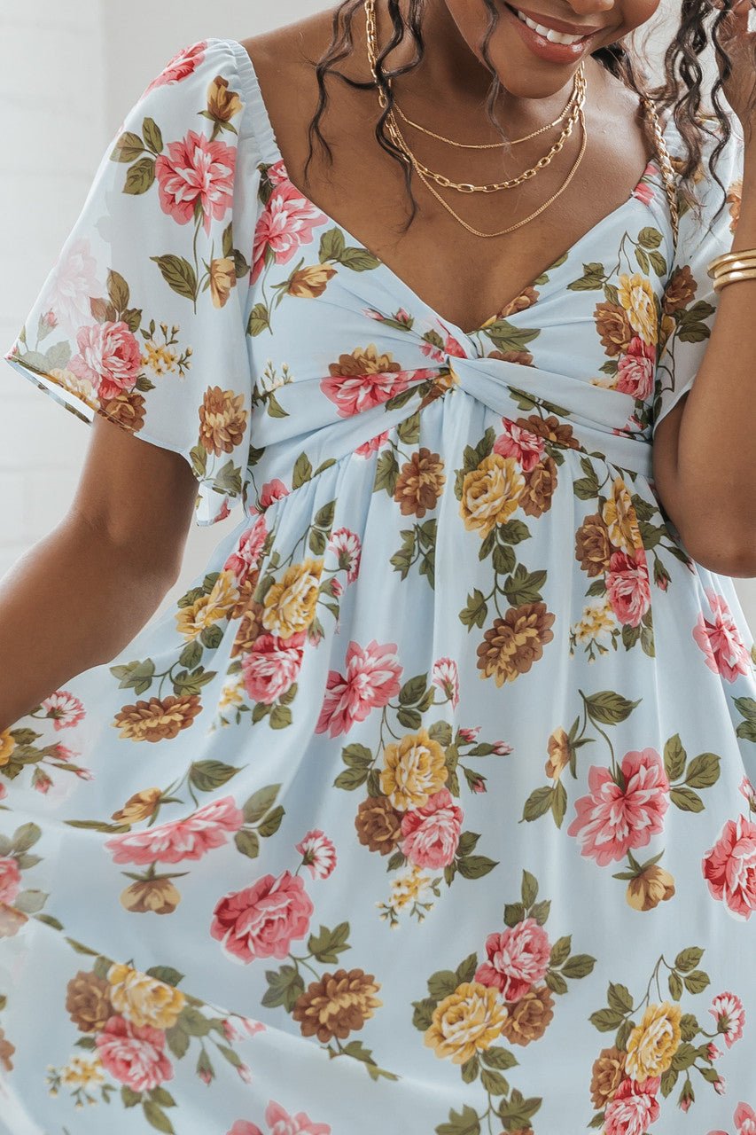 Sky Floral Chiffon Mini Dress - FINAL SALE - Magnolia Boutique