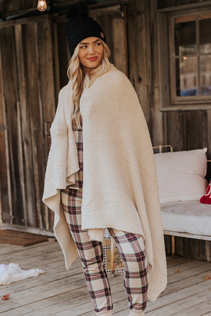 Solid Ivory CozyKnit Throw Blanket - FINAL SALE - Magnolia Boutique