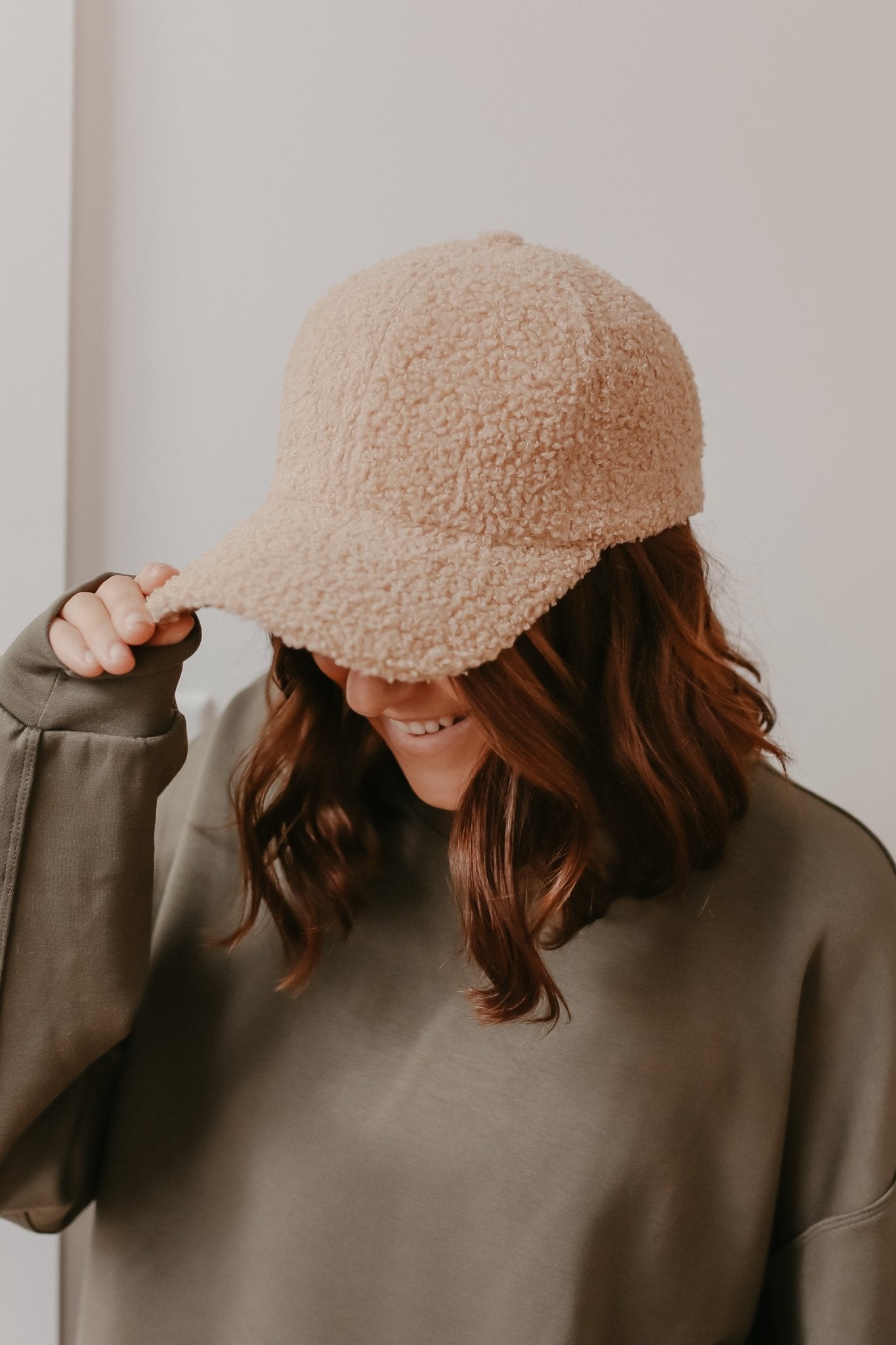 Solid Tan Sherpa Baseball Cap - Magnolia Boutique