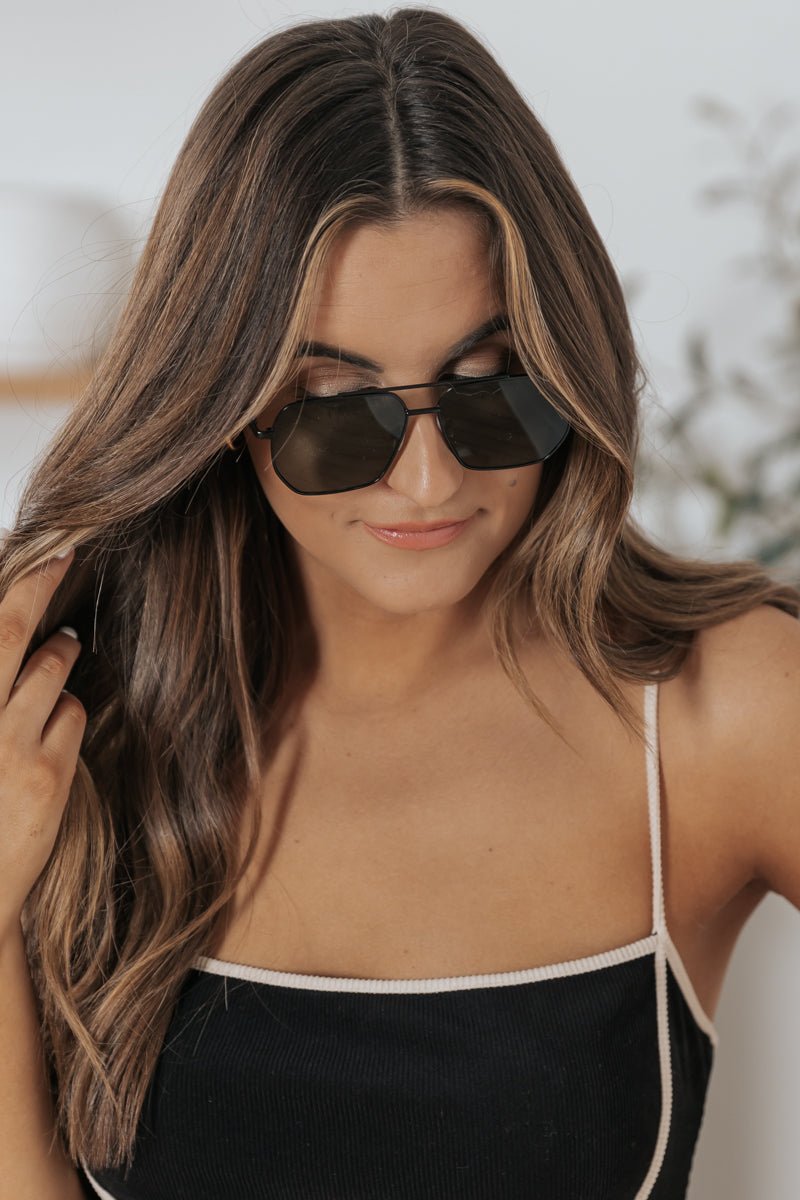 Stay Focused Black Aviator Sunglasses - Magnolia Boutique