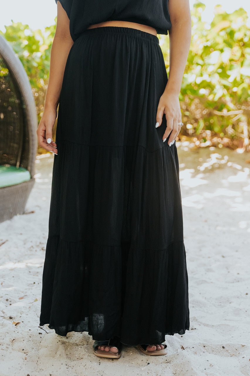 Black short shop maxi skirt