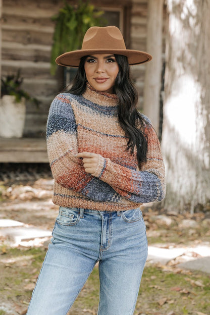 Sunset Mountain Turtleneck Top - New - Holiday