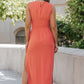 Sunset Orange Front Tie Midi Dress - Magnolia Boutique