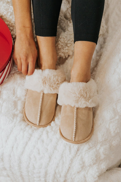 Sweet Dreams Sandy Faux Sheepskin Slippers - Magnolia Boutique