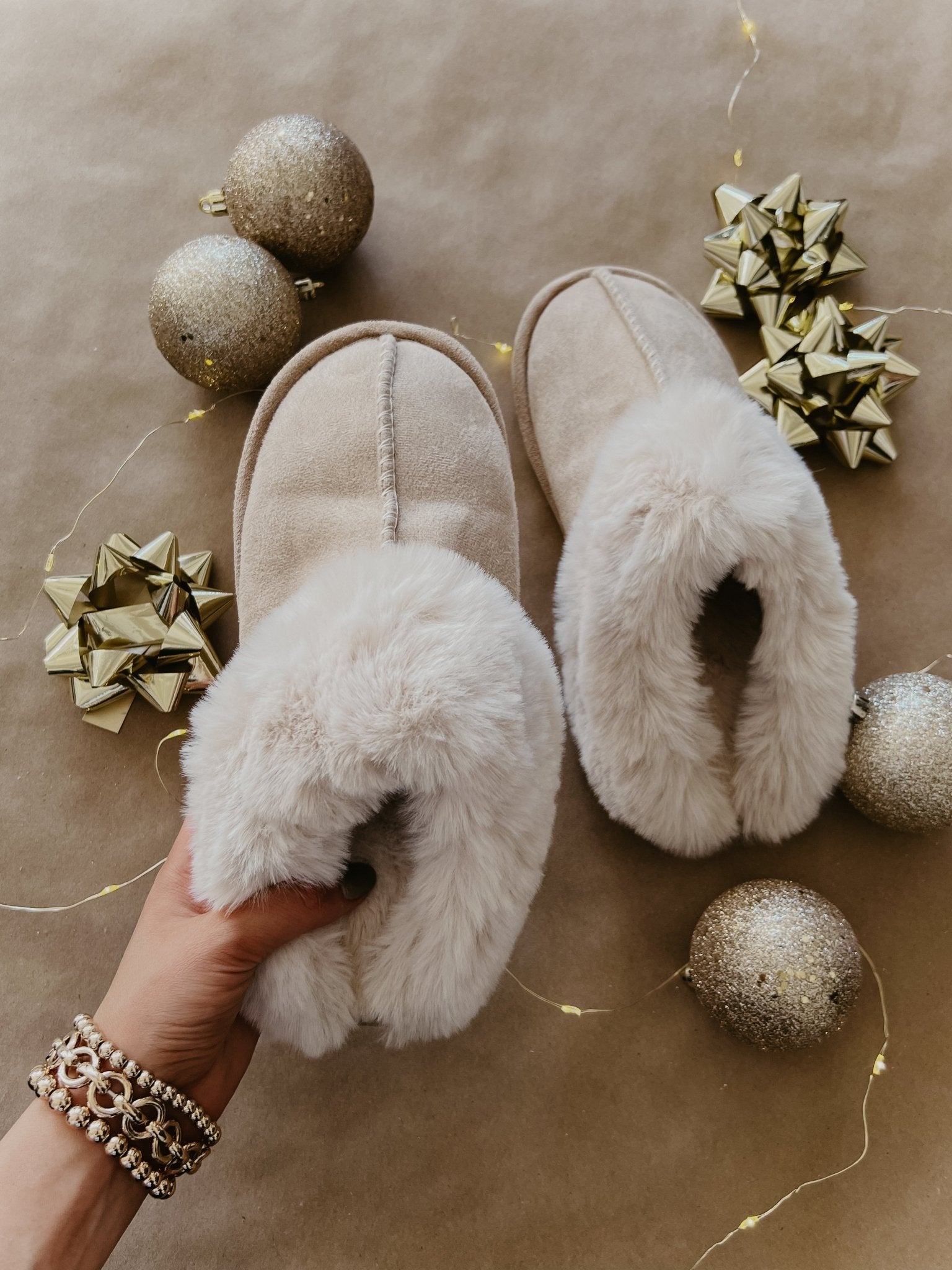 Sweet Dreams Sandy Faux Sheepskin Slippers - Magnolia Boutique