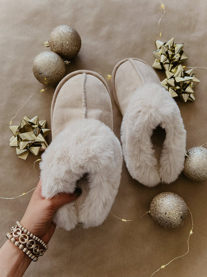 Sweet Dreams Sandy Faux Sheepskin Slippers - Magnolia Boutique