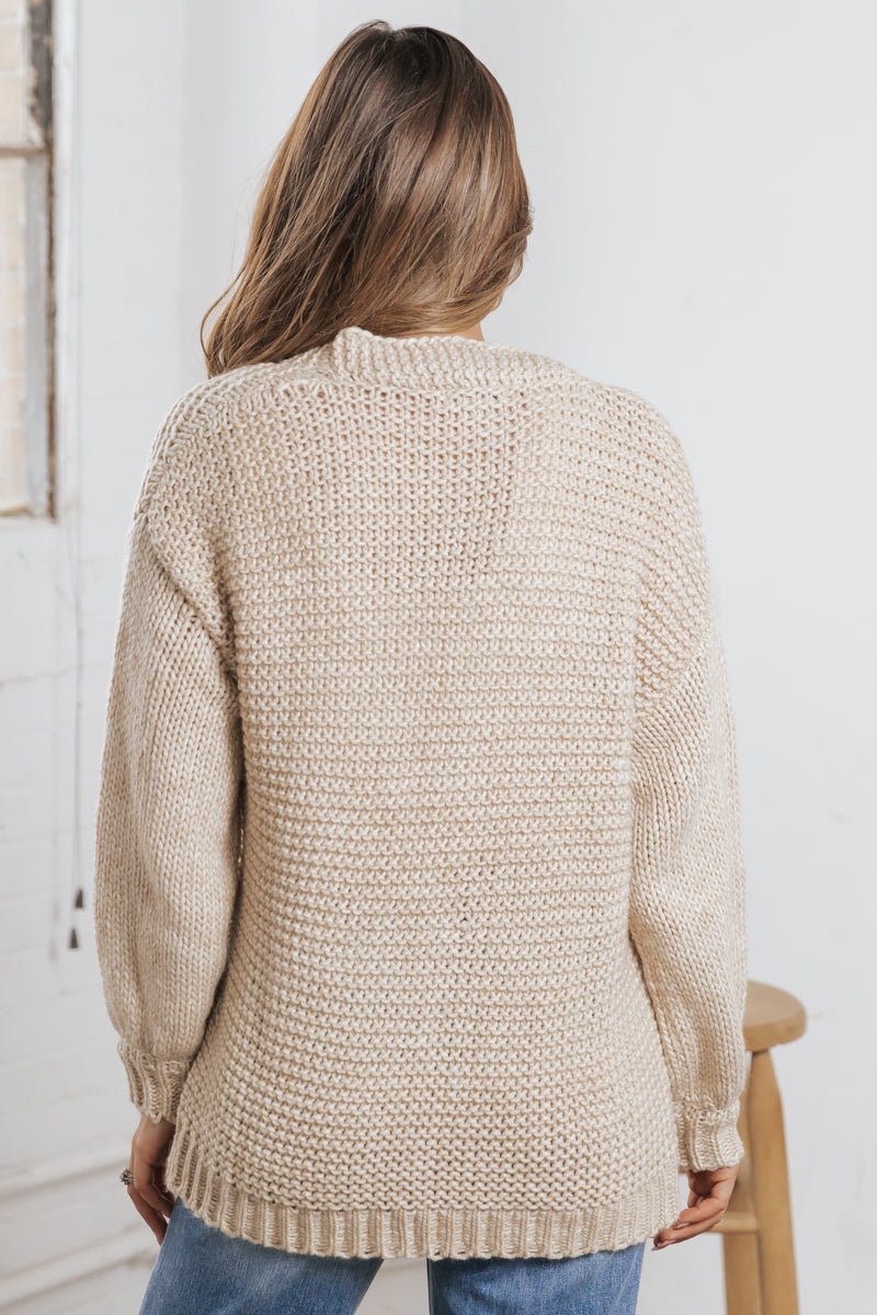 Tan Open Front Wool Cardigan | Magnolia Boutique