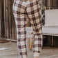 Taupe Tartan Plaid Jogger Pajama Pants - FINAL SALE - Magnolia Boutique