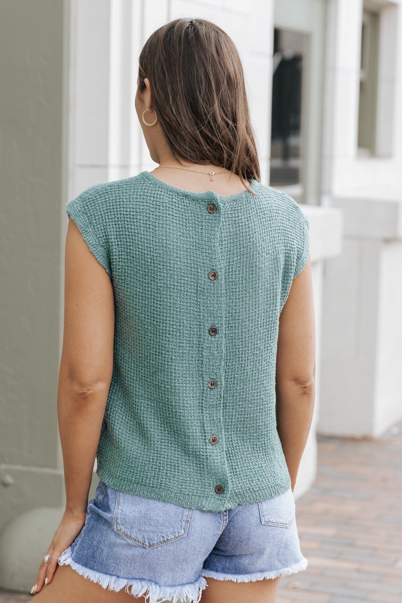 Teal Back Button Down Sweater | Pre Order - Magnolia Boutique