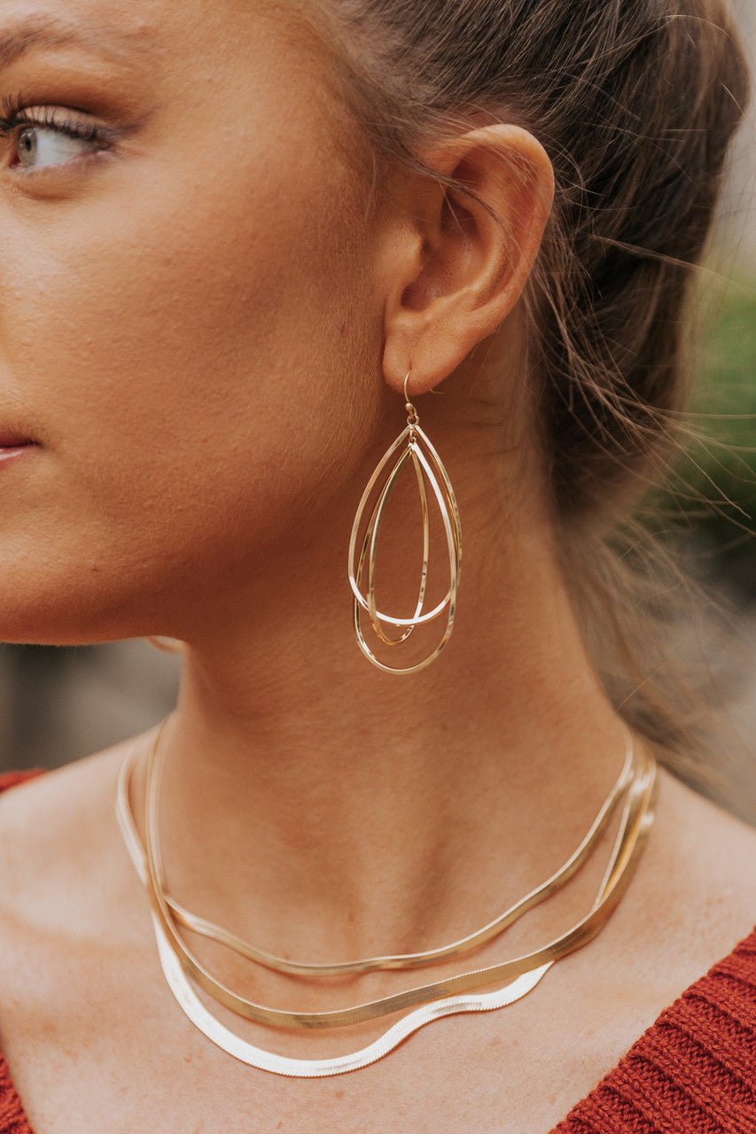 Tessa Gold Layered Teardrop Earrings - Magnolia Boutique