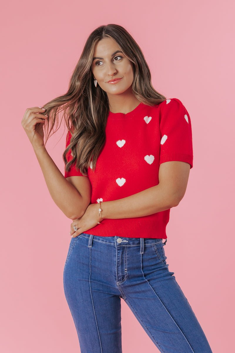 The Love Everlasting Red Heart Sweater - Magnolia Boutique