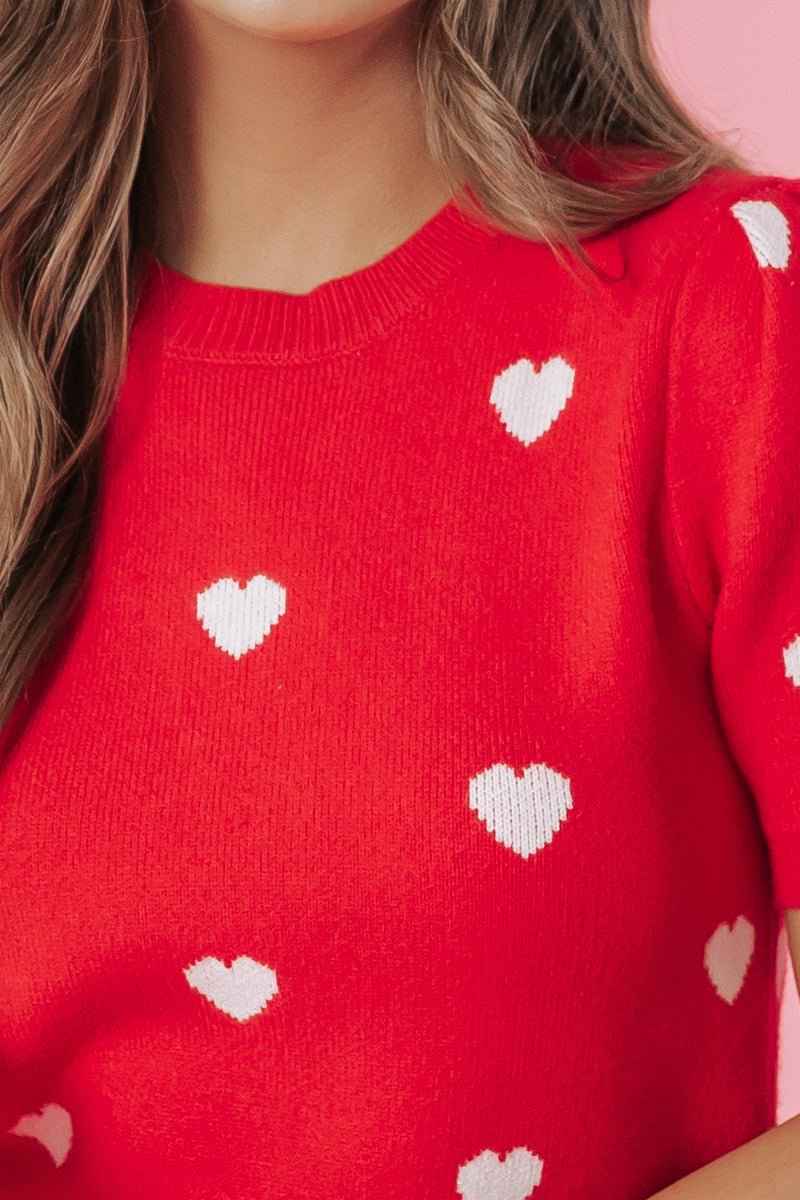 H&m red clearance heart sweater