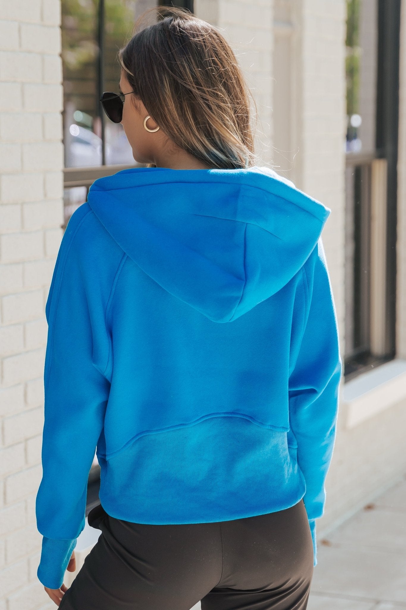 zip hoodie blue