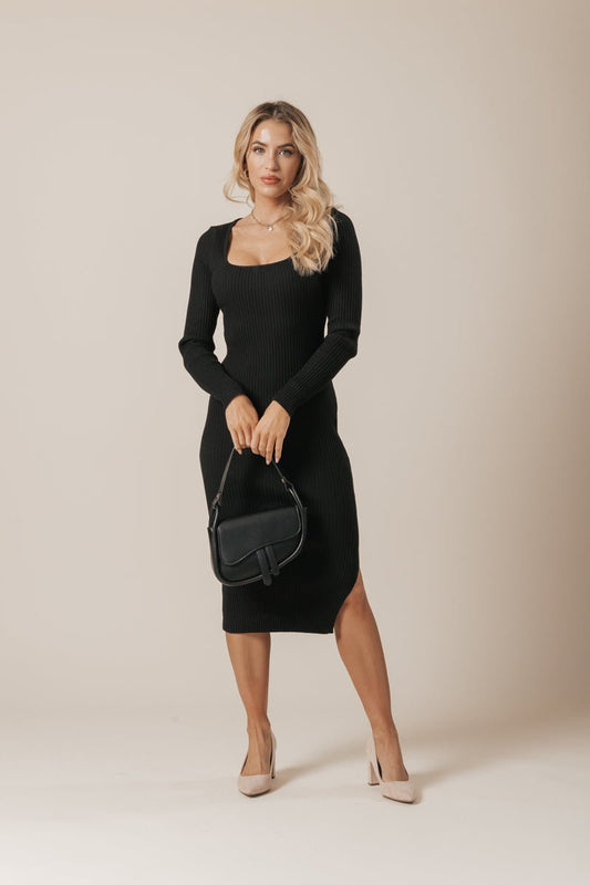 Charcoal Ruched Halter Midi Dress – Magnolia Boutique