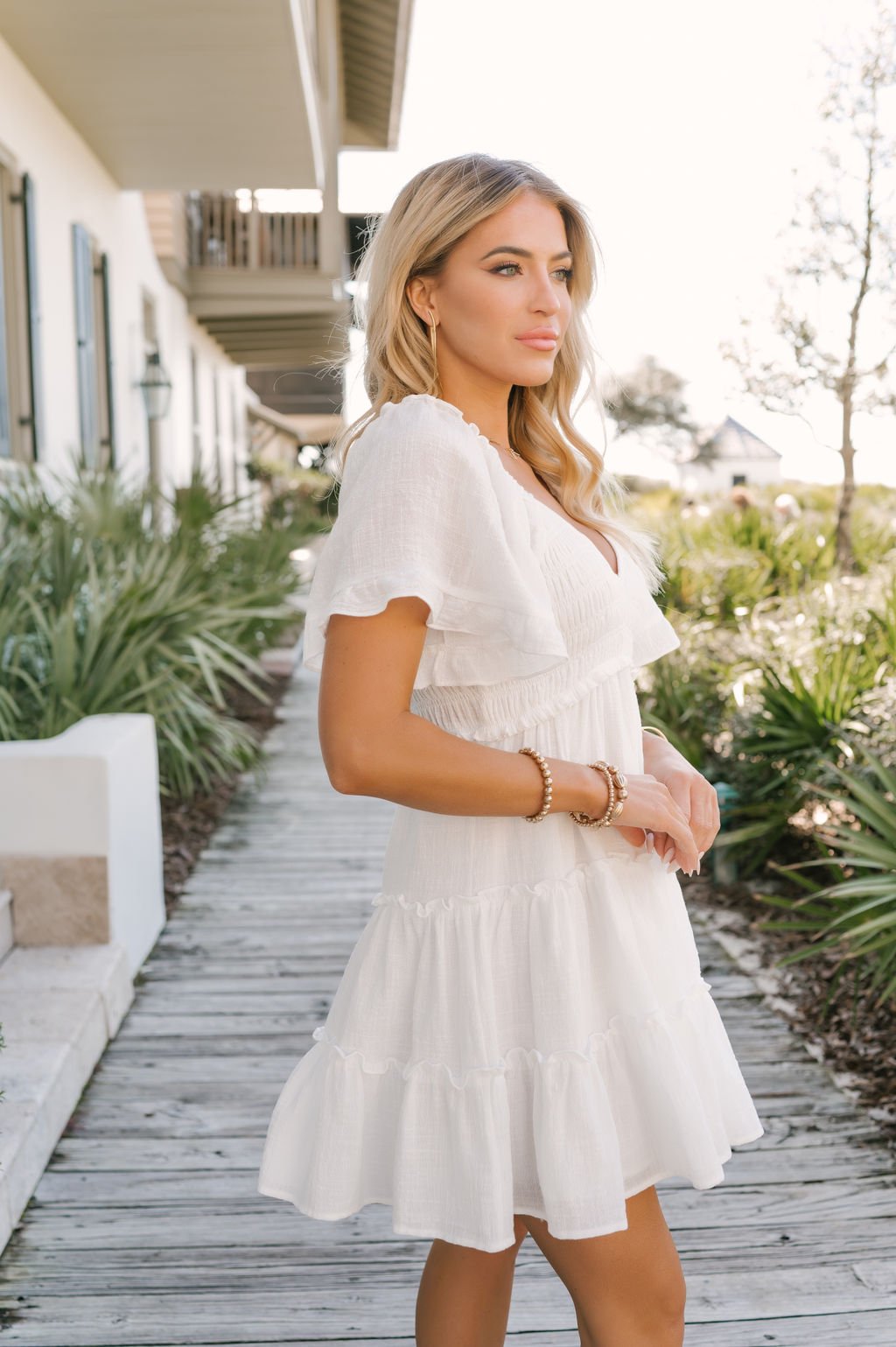 White Babydoll Tiered Mini Dress FINAL SALE – Magnolia Boutique