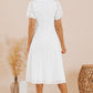 White Eyelet Puff Sleeve Midi Dress - FINAL SALE - Magnolia Boutique