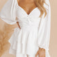 White Long Sleeve Tiered Romper - FINAL SALE - Magnolia Boutique